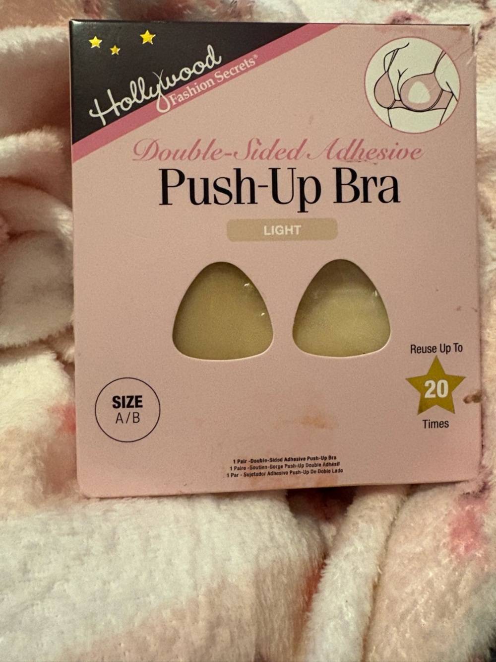 NIB Hollywood Fashion Secrets Light Double-Sided Adhesive Push-Up Bra